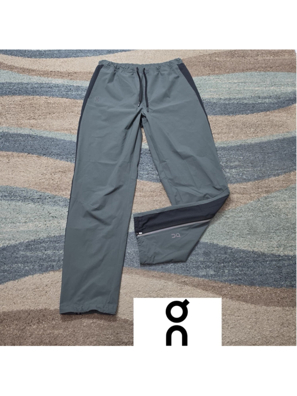 On Running Track Pants Womens M Gray Athletic Joggers Zip Ankle Performance